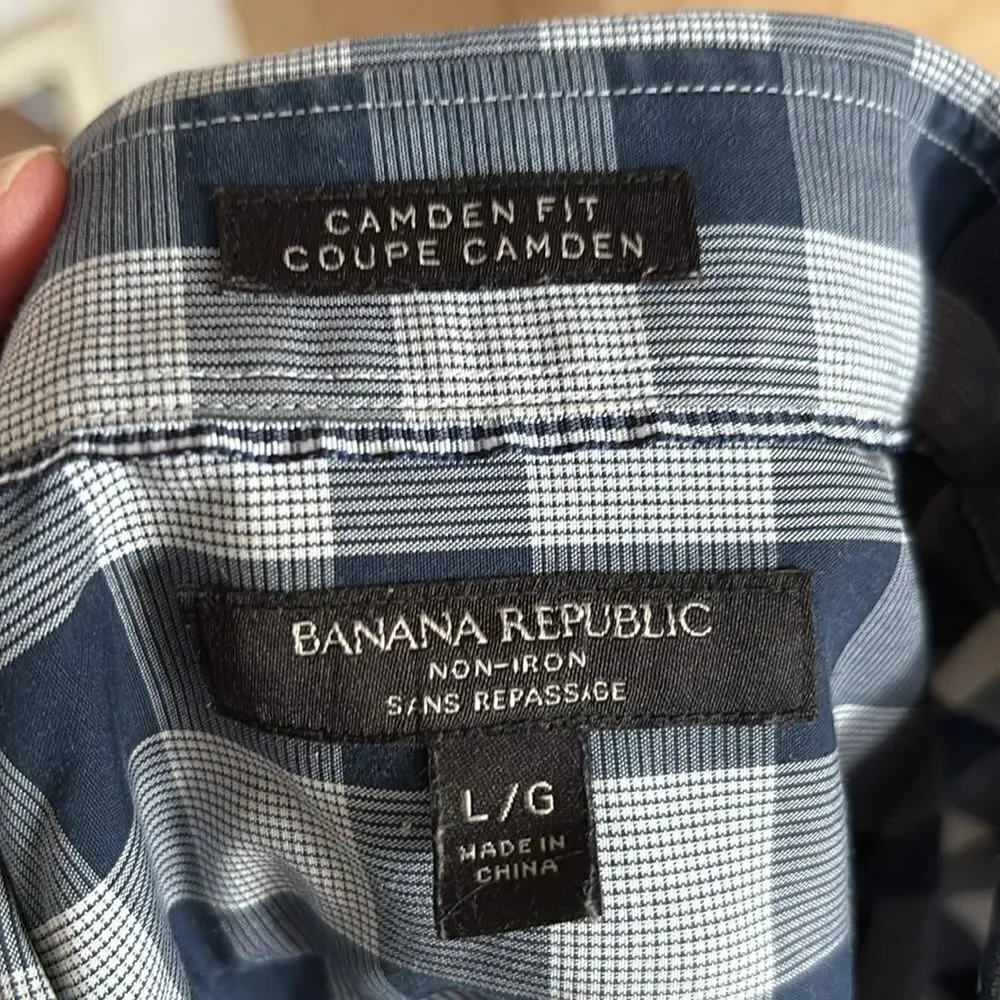 Never Worn! Banana Republic Dress Shirt Button Down Plaid Size Large